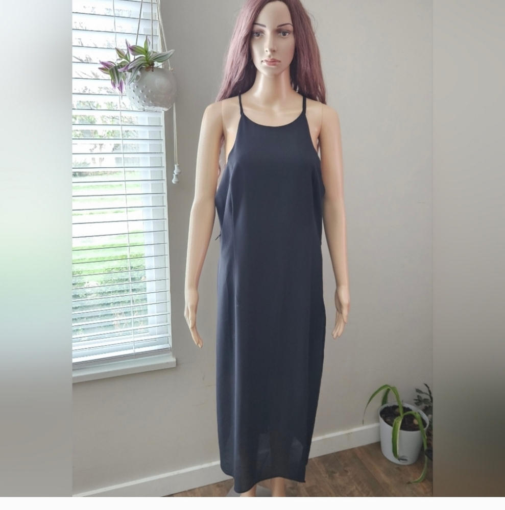 Sanctuary maxi dress black halter